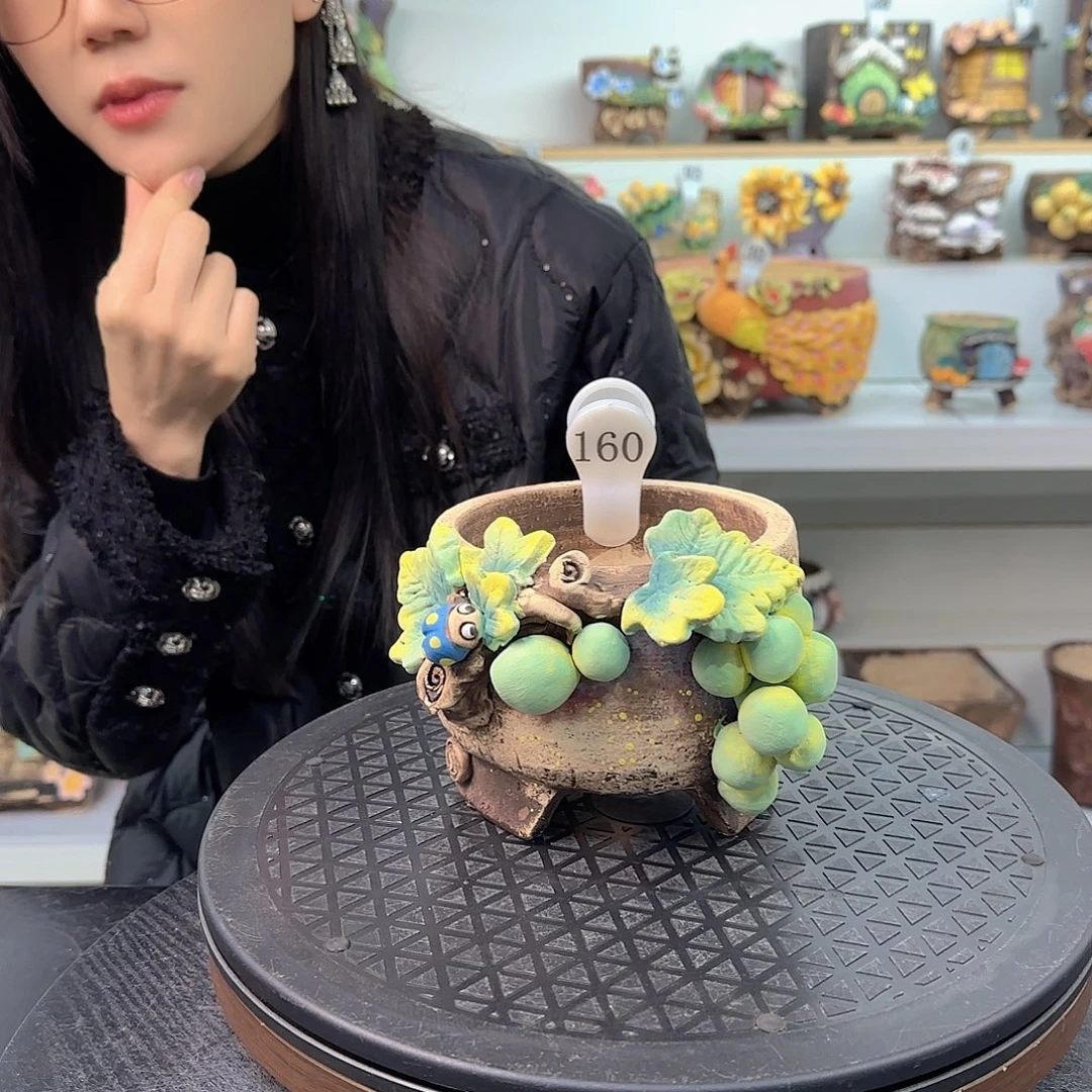 本默花器麦饭石花盆