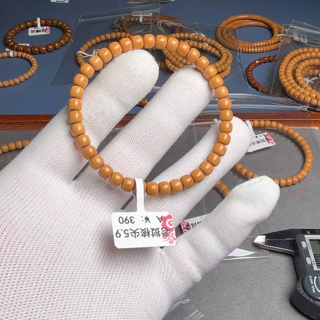 青***生橄榄核手串5.9尺核尖老挝A