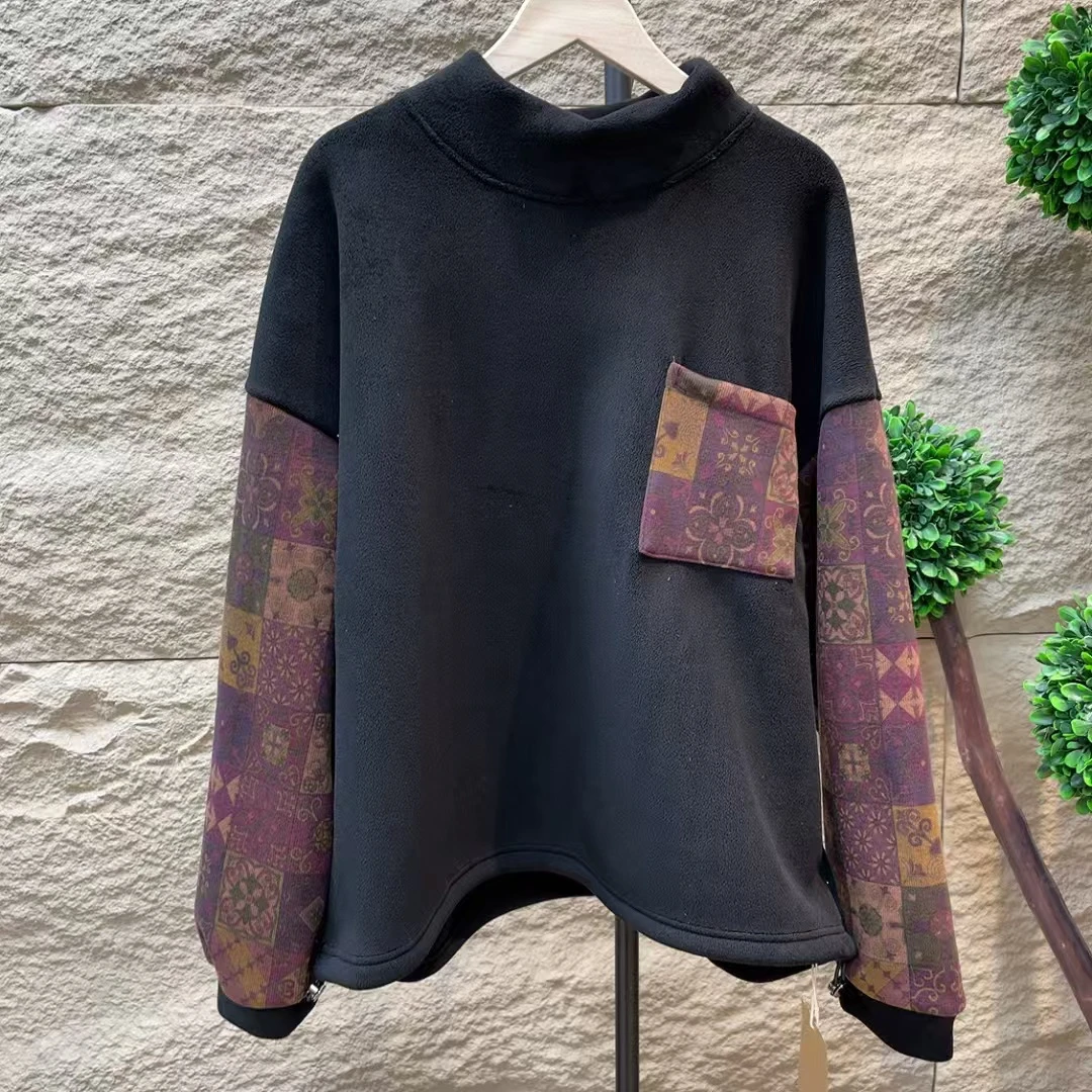 7068新款秋冬加加厚休闲百搭时尚长袖印花卫衣T恤