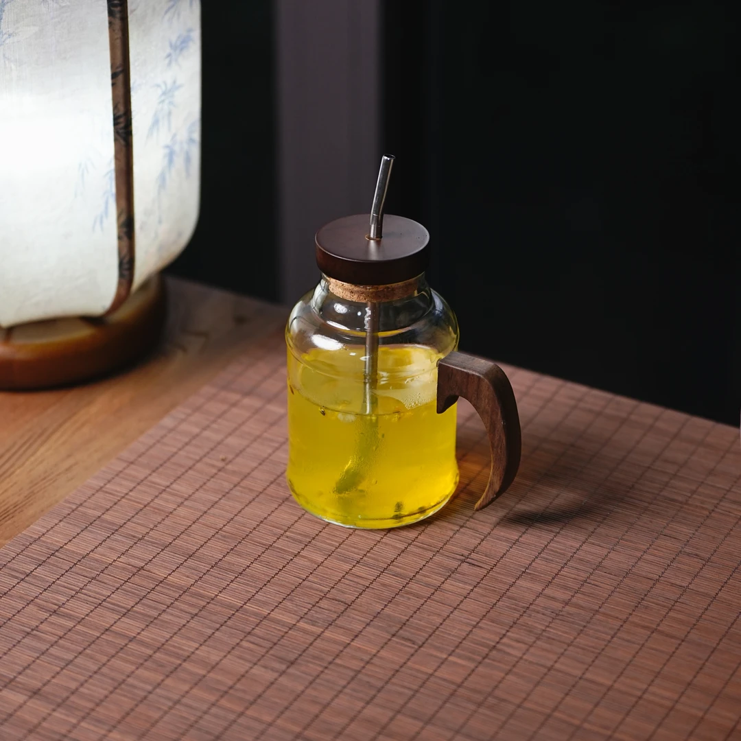 高硼硅耐热玻璃吸管壶吸管水杯带手把防烫水壶办公水杯