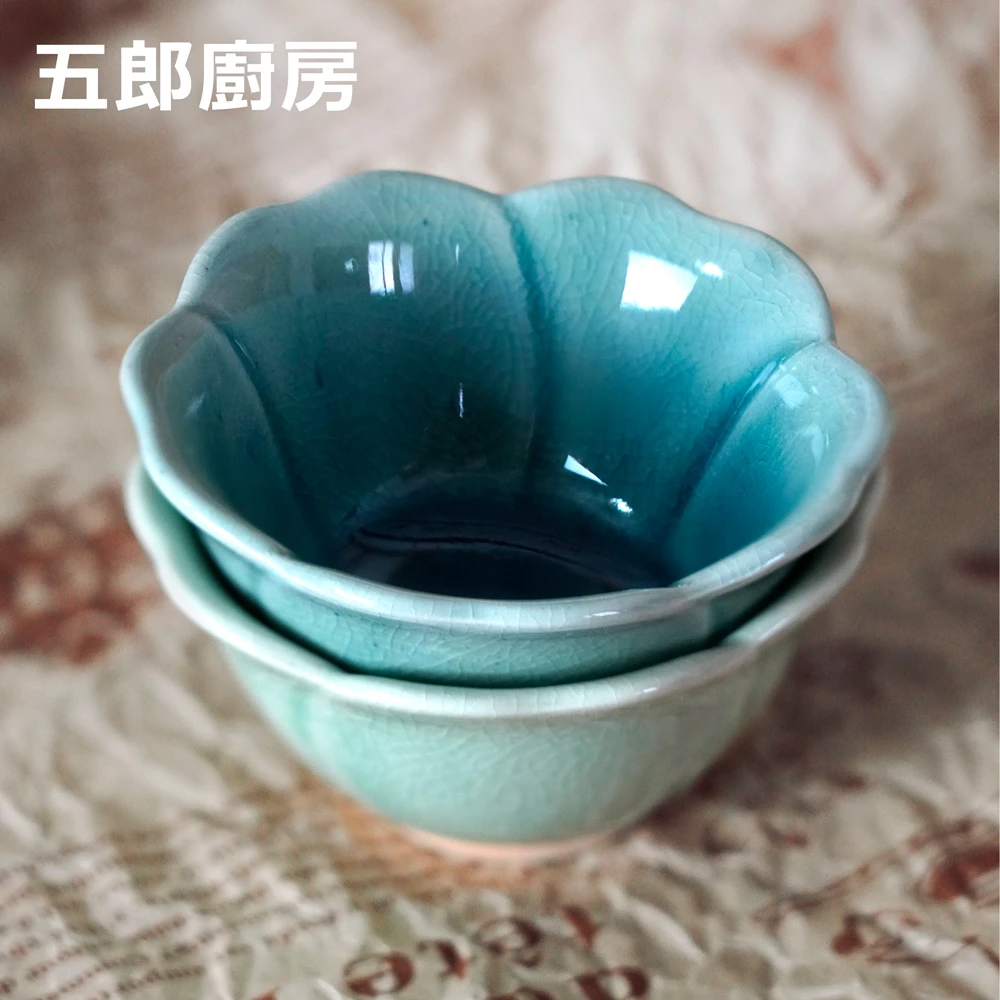 【与其他商品一起发到货退10】五郎 日本进口 濑户烧花朵蘸料钵茶器