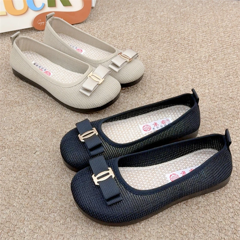 春夏季新款老北京布鞋女单鞋飞织网面妈妈鞋时尚小众浅口豆豆鞋