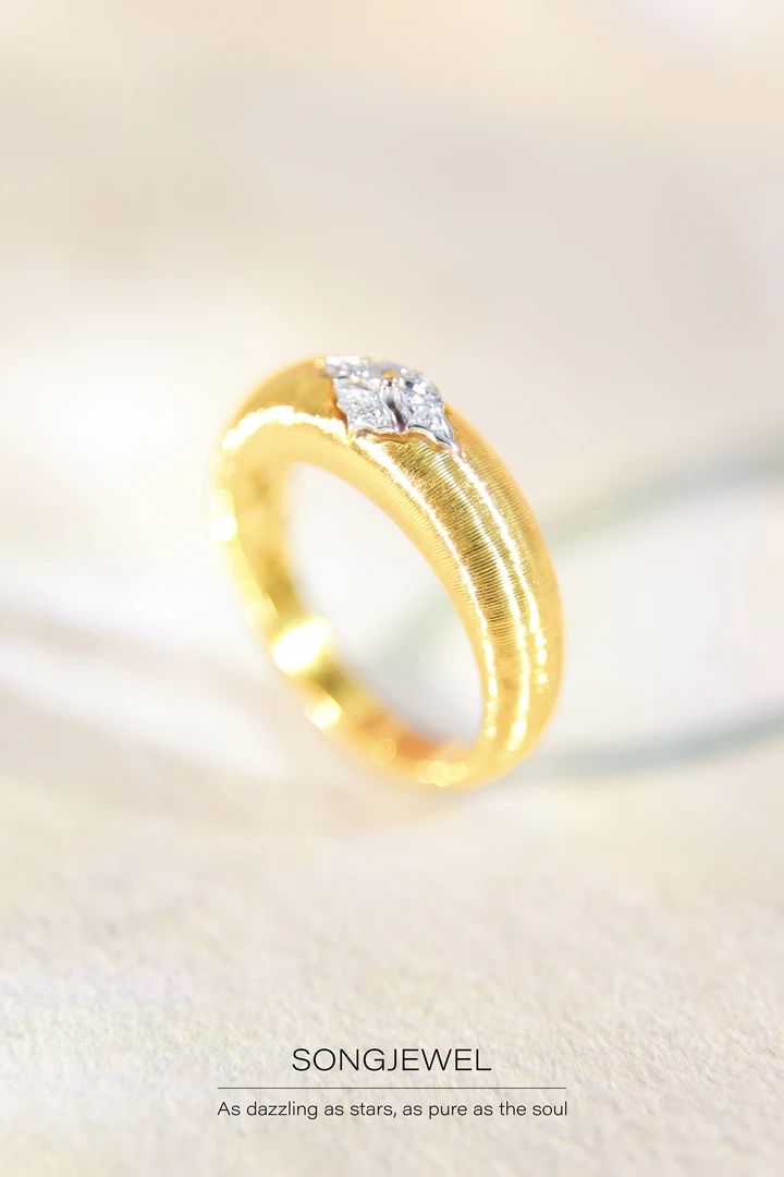 925银戒指 【鎏金岁月】戒指 意式老钱风 手工刻刀拉丝 低调奢华款