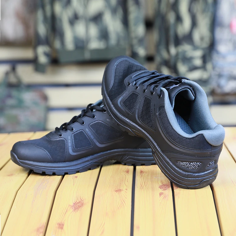 黑色体能运动鞋男士户外运动鞋徒步训练跑步鞋跑鞋