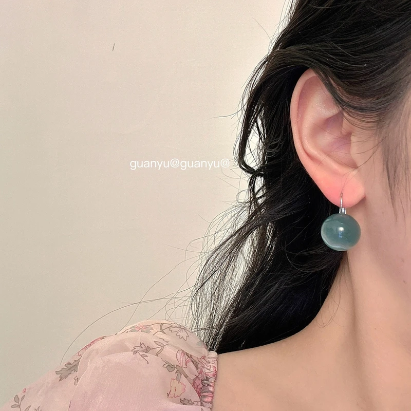 合金耳饰 专柜轻奢【蓝海秘境】轻奢时尚气质百搭小众设计感耳饰