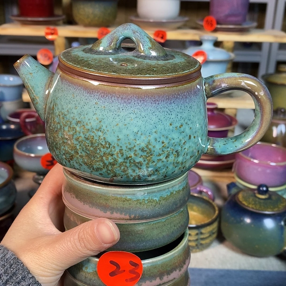 白***r神后钧瓷手工，茶器是