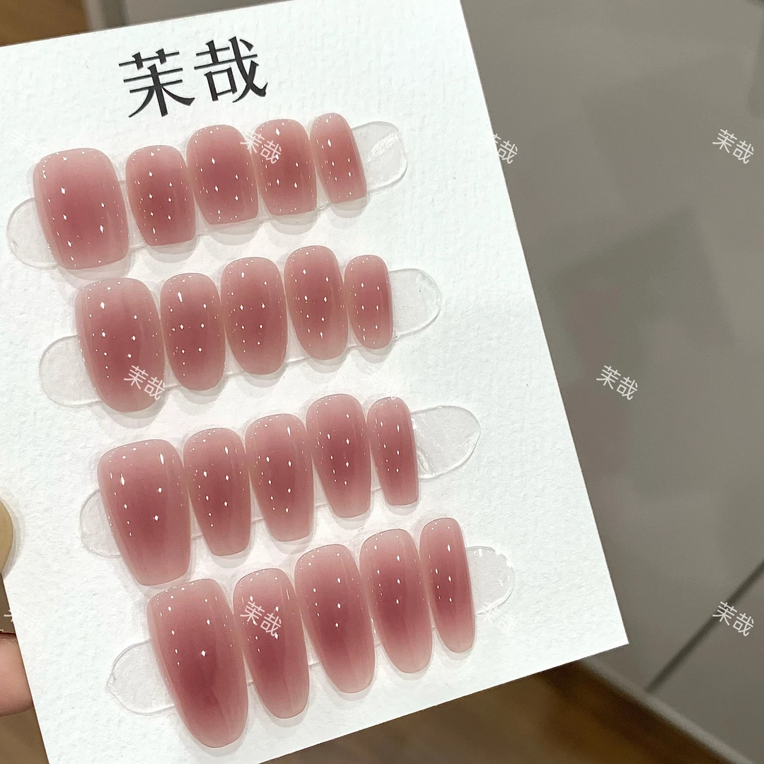 茉哉现货一珞【紫鸢】纯手工定制美甲拆卸穿戴甲A4266