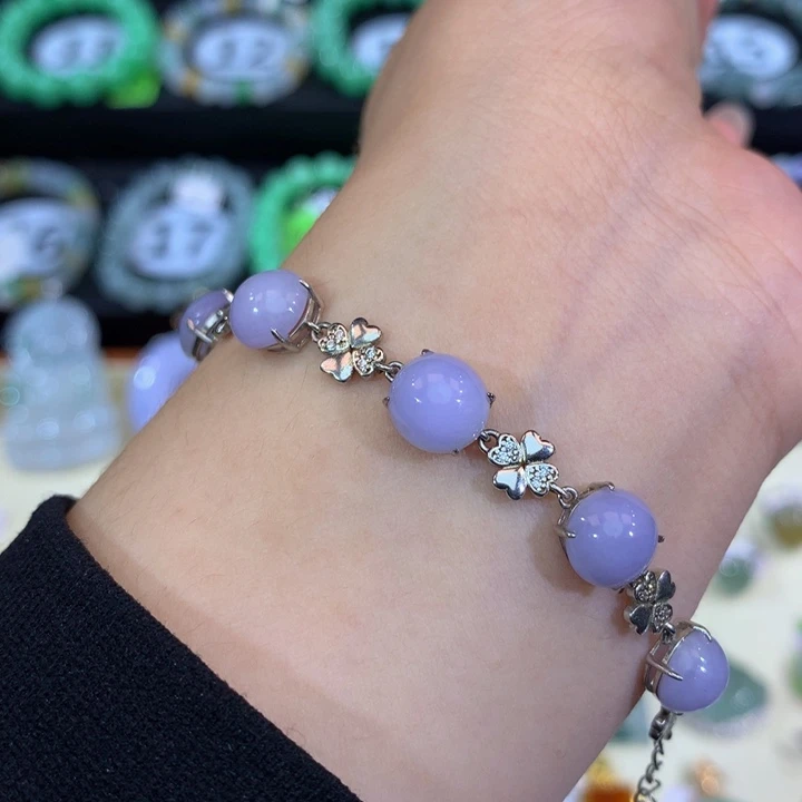 银S925镶嵌手链翡翠翡翠