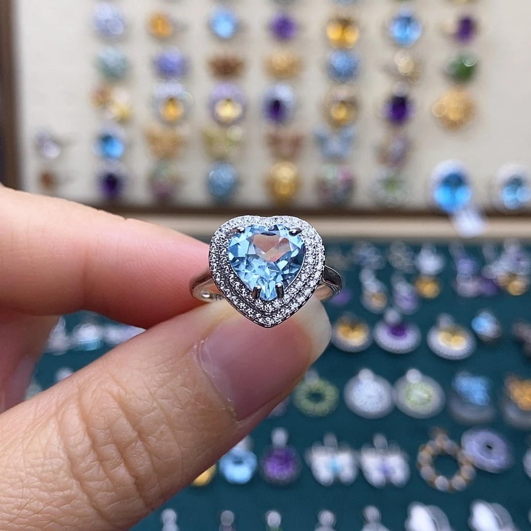 银S925镶嵌戒指托帕石?****⁰不含证书