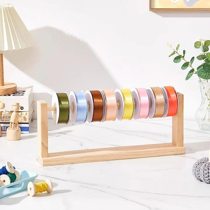 家用多功能毛线收纳架实木丝带架手工彩带整理架毛线高颜值展示架