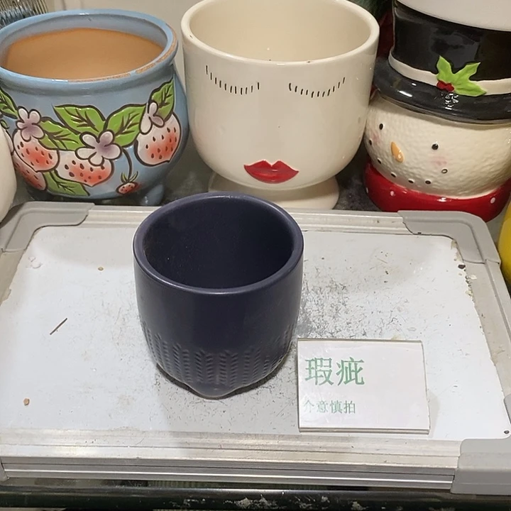 紫砂花盆多肉植物盆瑕疵有孔