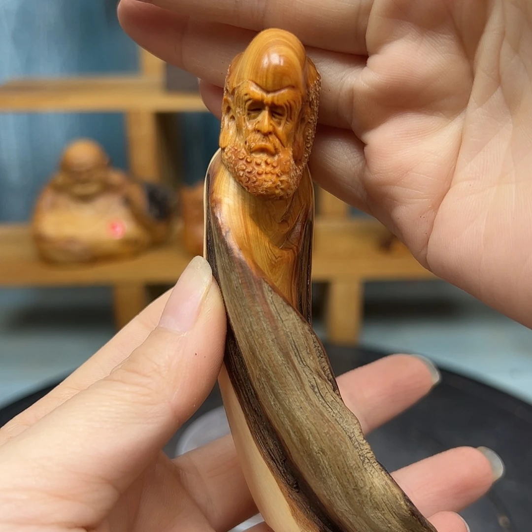 木掐**算崖柏木摆件手把件