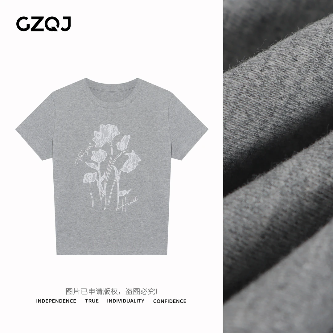 老琴私服【花屿漫章】欧若风时尚百搭蕾丝圆领短袖T恤女春夏上衣432