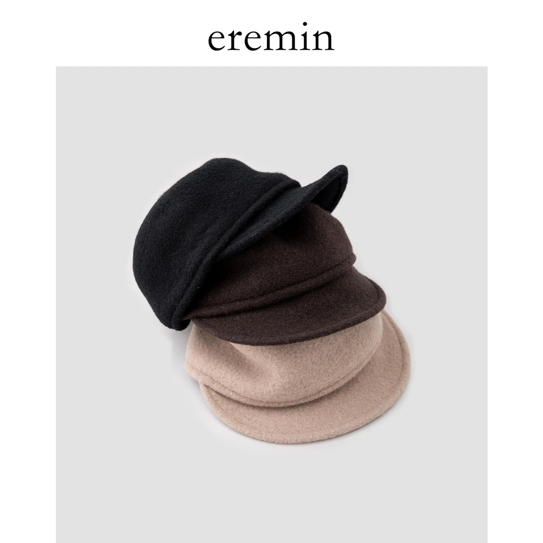 Min简约羊毛呢马术帽秋冬百搭简约平顶骑士帽59130