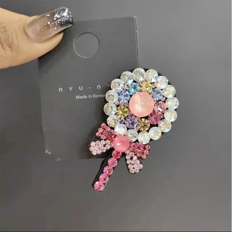 ZY754可爱时尚棒棒糖鸭嘴夹彩钻刘海夹