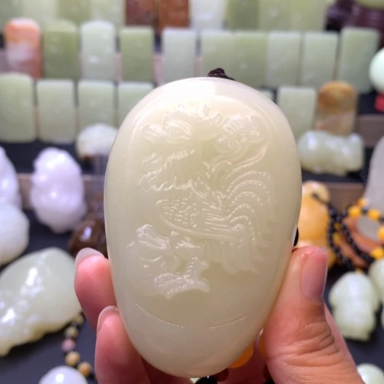 石材方解石手把件