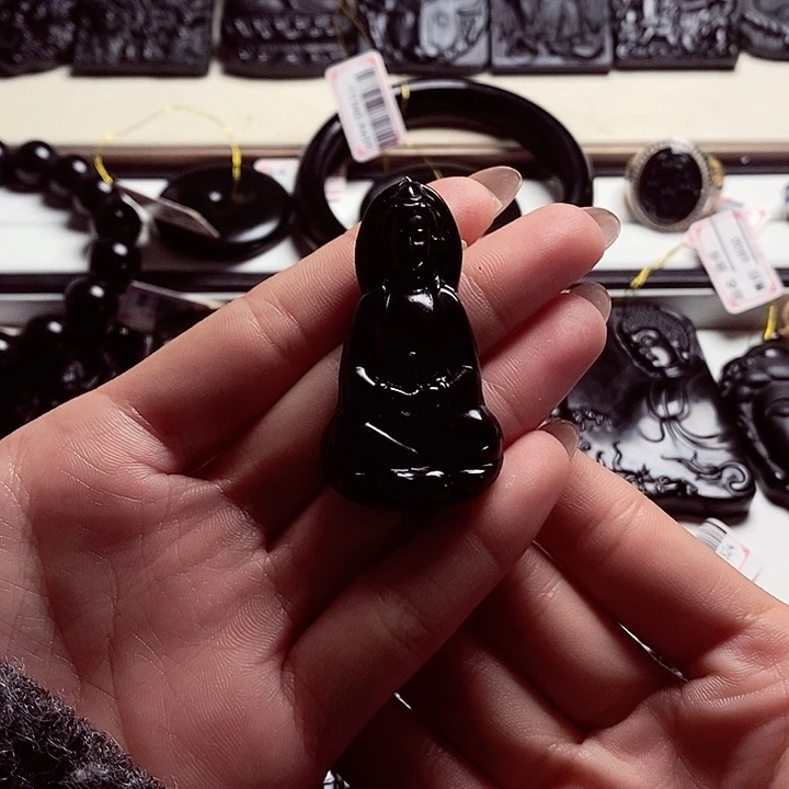 翡翠未镶嵌颈饰天然缅料A货观音A504