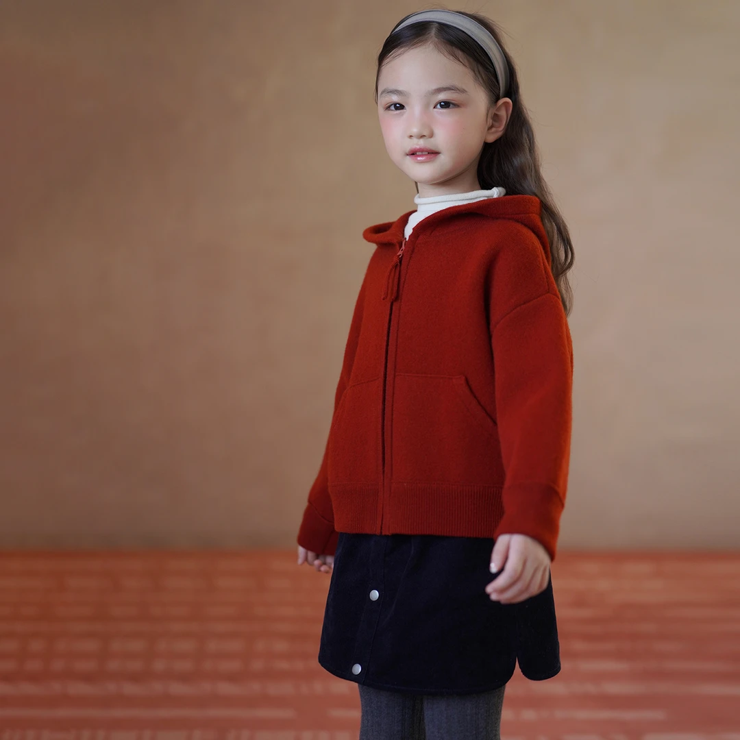 哈齿童装秋冬儿童半身裙休闲简约藏青灯芯绒短裙女童A字裙保暖厚