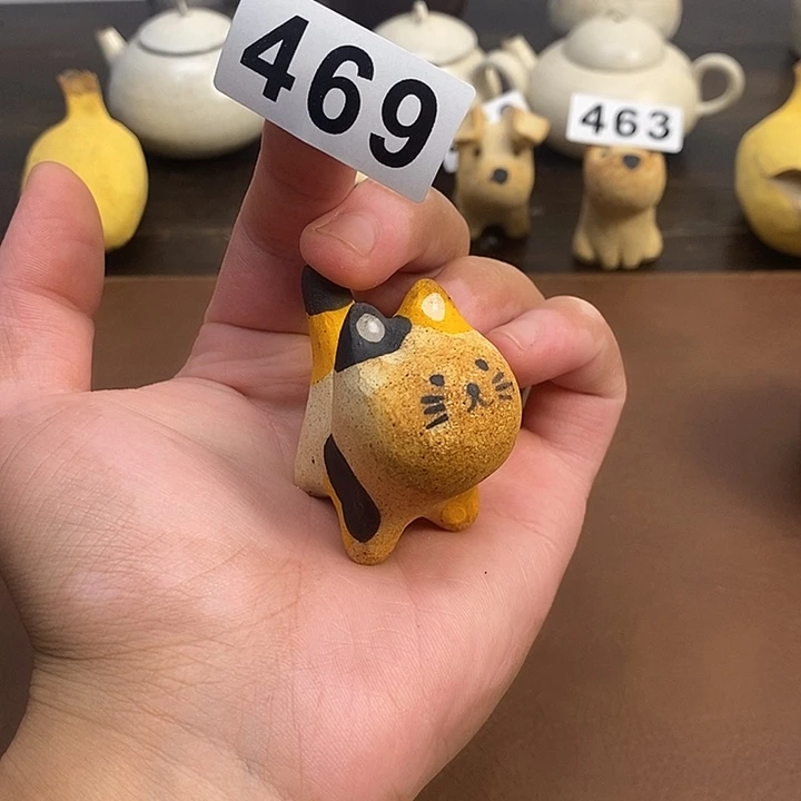 469手捏盖置扩香石摆件茶宠