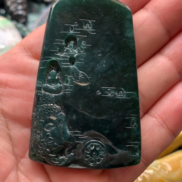 翡翠颈饰未镶嵌保真天然A货翡翠