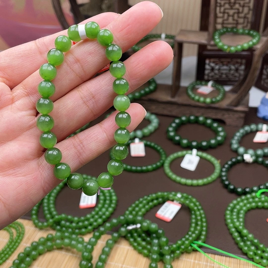 和田玉未镶嵌手链微猫眼胶质感卡7.8