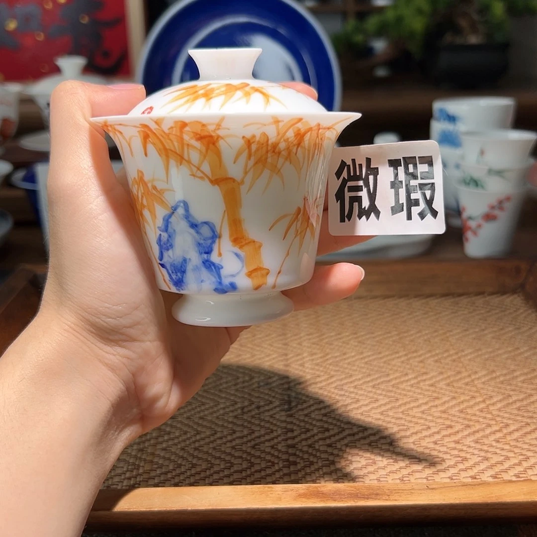 【闪购商品】微瑕 手绘 盖碗