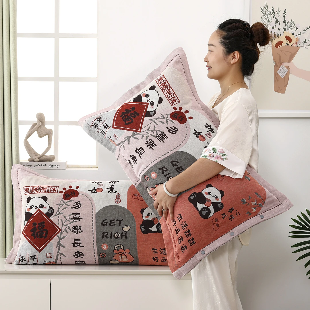 隔脏隔汗全包纱布纯棉枕套一对装按扣款枕头套成人隔脏隔汗枕芯套