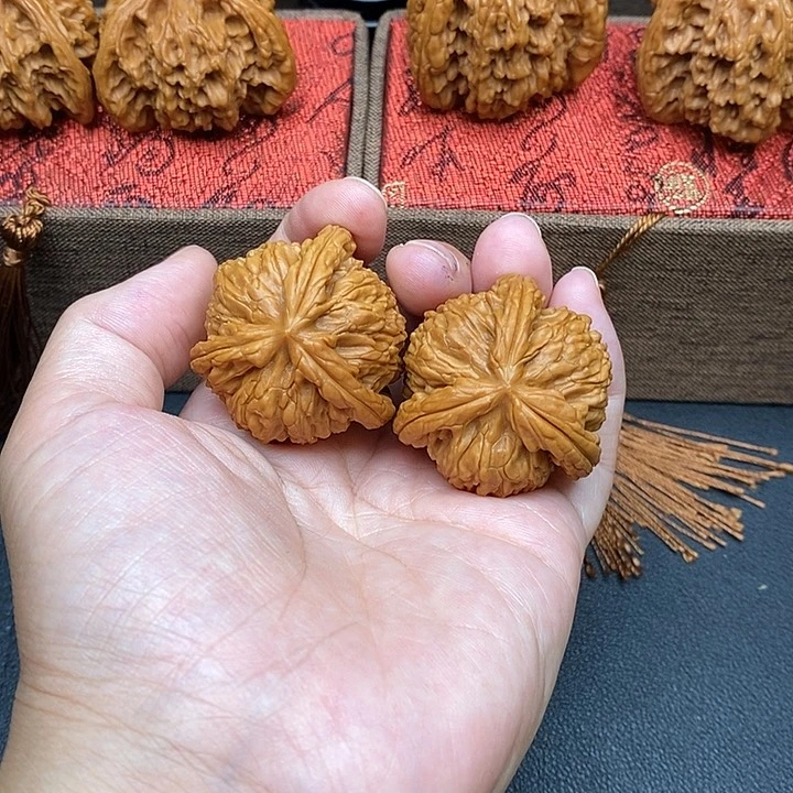 花***撒文玩核桃把件白奔