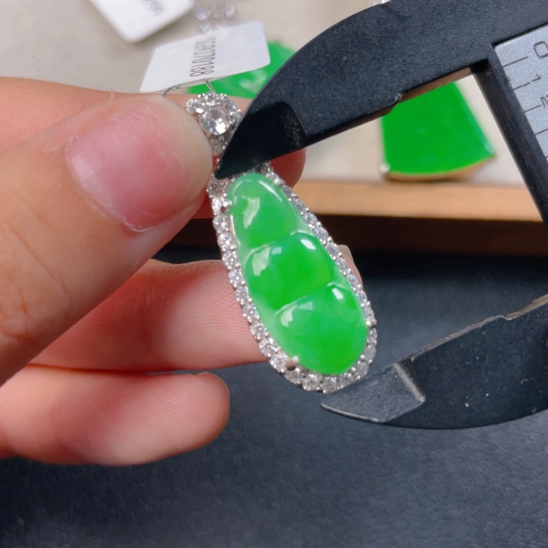 翡翠银S925镶嵌吊坠(不含链)h j j