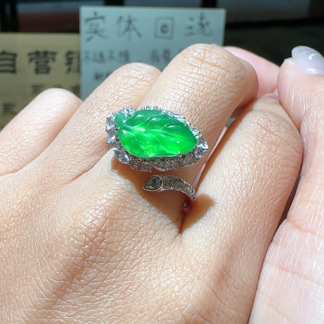 【闪购商品】翡翠戒指18K金镶嵌缅甸