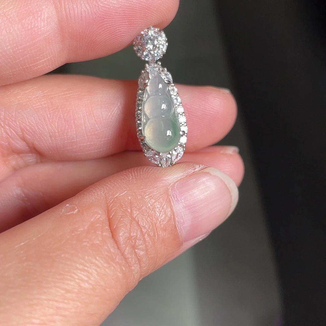 翡翠银S925镶嵌吊坠(不含链)