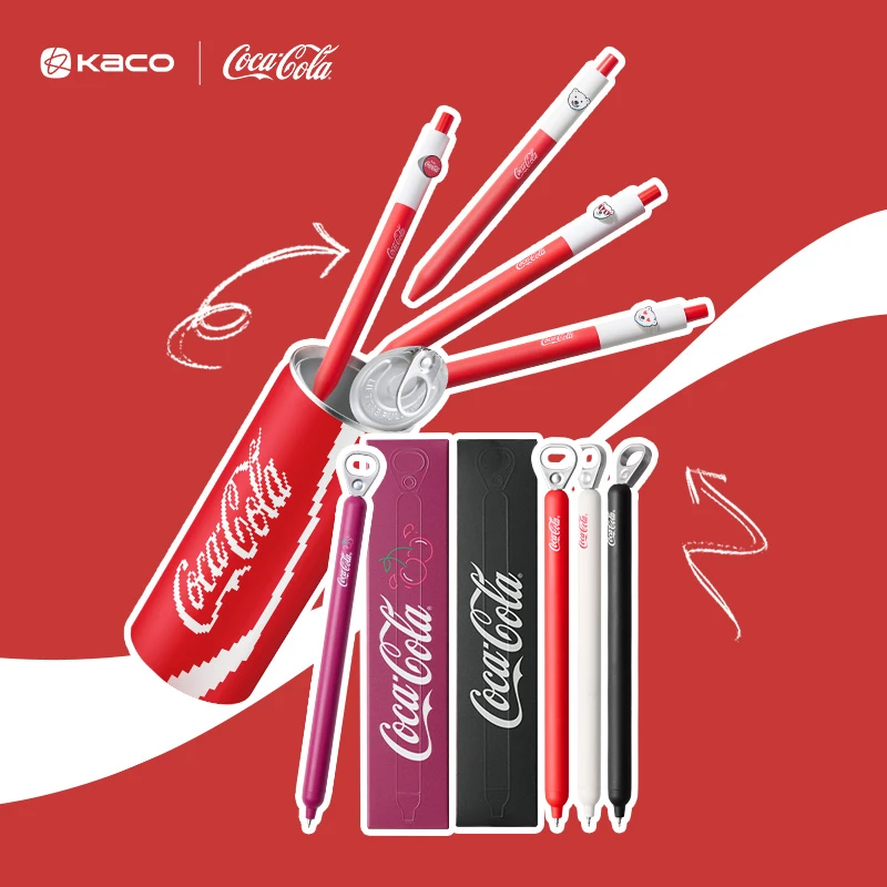 【达人专属】KACO｜「可口可乐」联名 中性笔套装樱桃可乐拉环笔小满熊