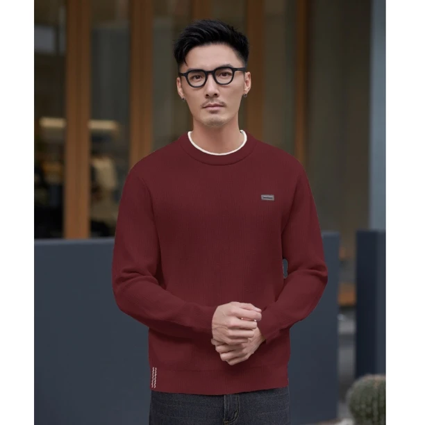 【树邦实体】秋冬高级感穿搭假两件加厚保暖简约男百搭毛衣针织衫