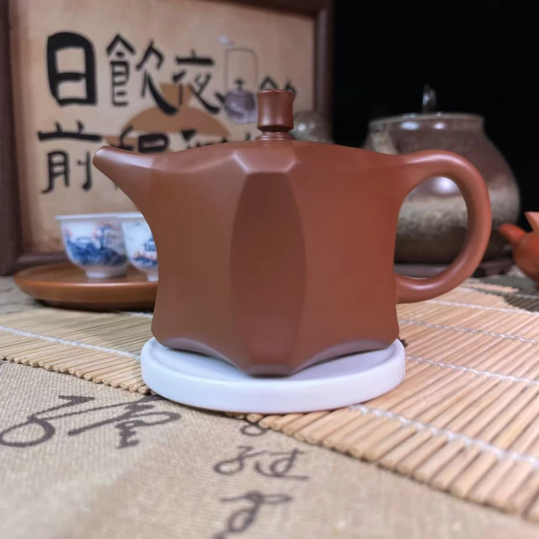 陶锦阁吴翰潮州纯原矿石矿朱泥手拉壶官印壶纯手工拉胚素胎茶壶