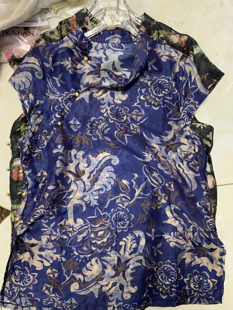 （宁家）新中式国风大码女装碎花上衣