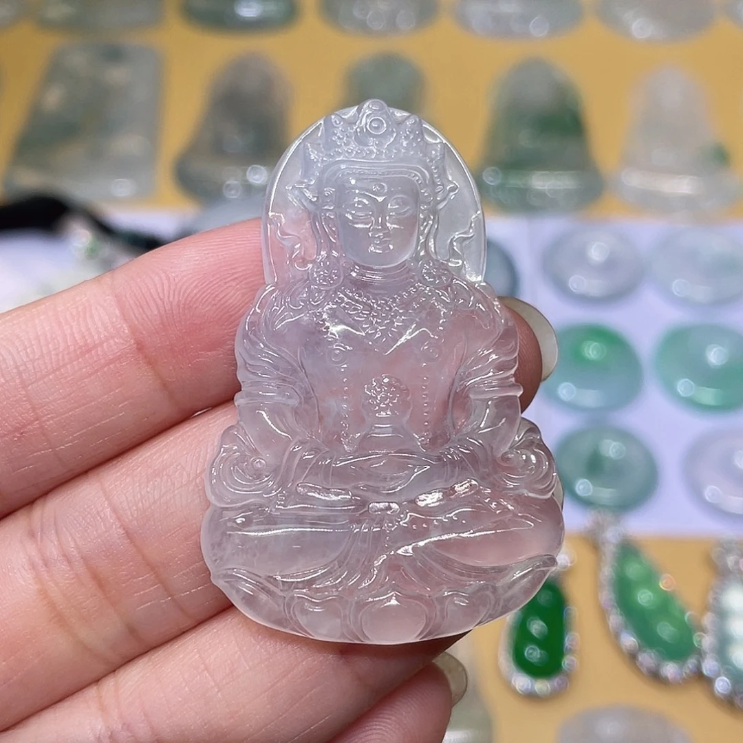 翡翠未镶嵌颈饰一刀切渡母