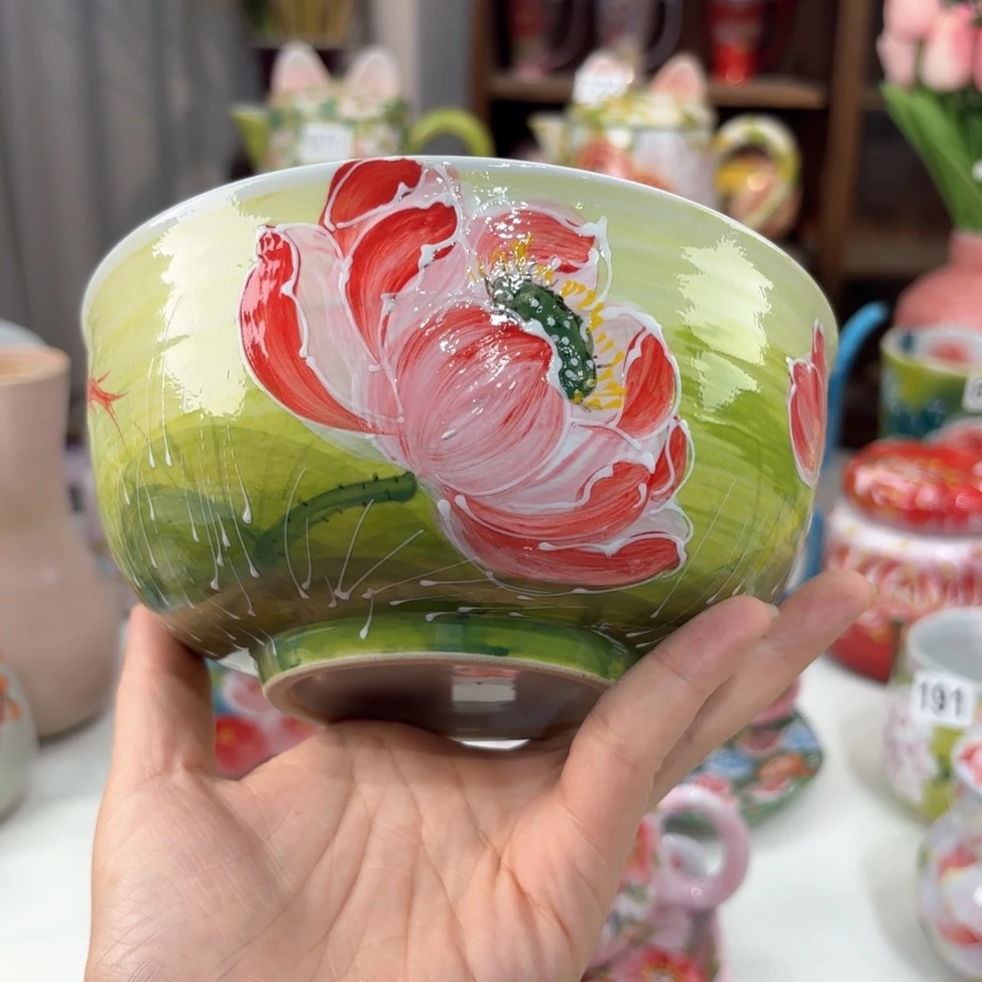 景德镇手绘高温釉下彩陶瓷茶具