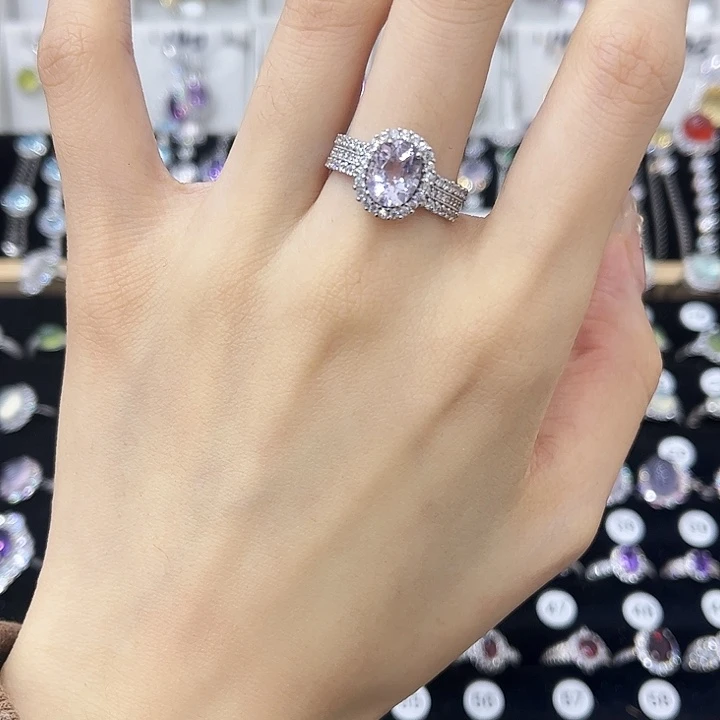 银S925镶嵌紫晶戒指