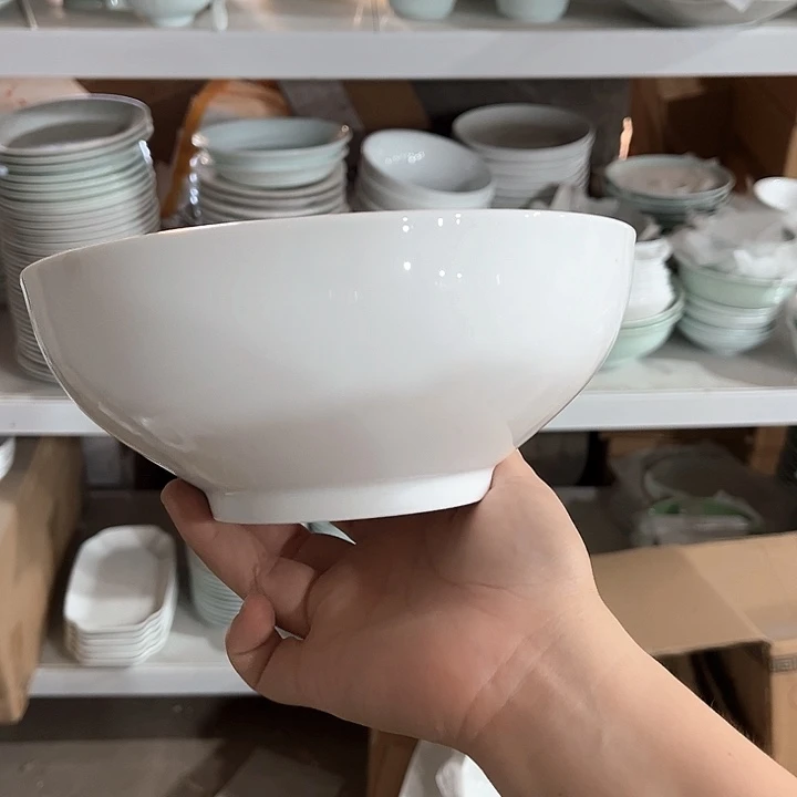 瓷片高白泥8英寸罗汉汤碗两个，微瑕包邮