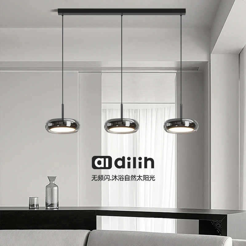 意式极简餐厅吊灯2025新款现代简约三头北欧高端吧台岛台餐桌灯具