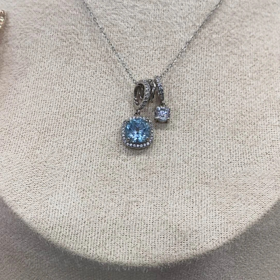 托帕石银S925镶嵌颈饰