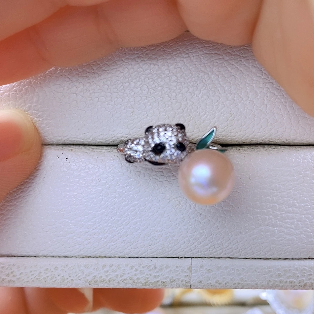 戒指淡水珍珠银S925镶嵌