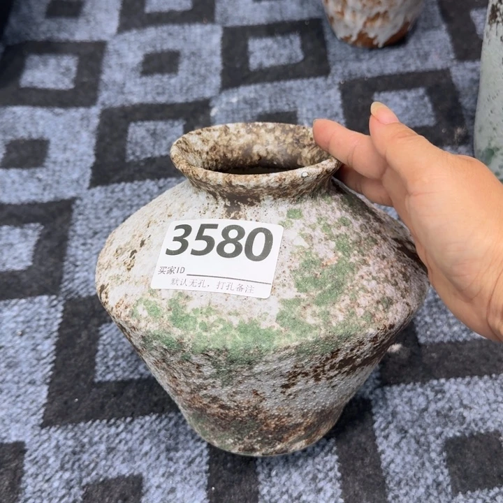 瓷片景德镇高温花器编码3580高17口6默认无孔