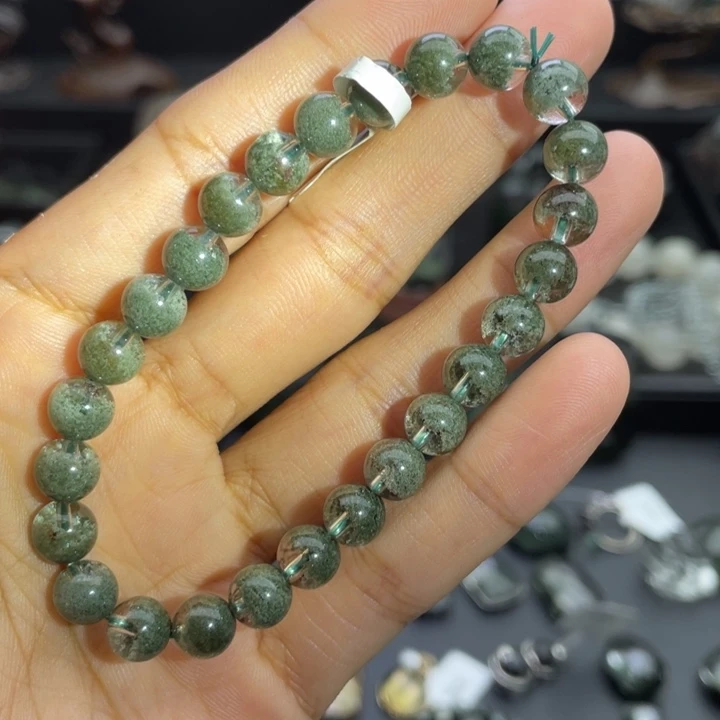 未镶嵌手链水晶绿幽灵聚宝盆7.3