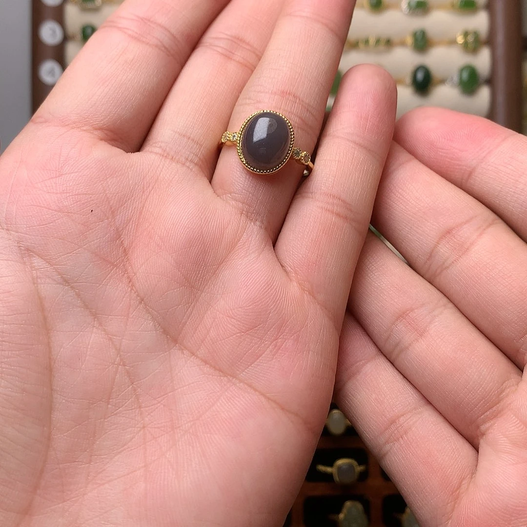 阿***婉和田玉银S925镶嵌戒指