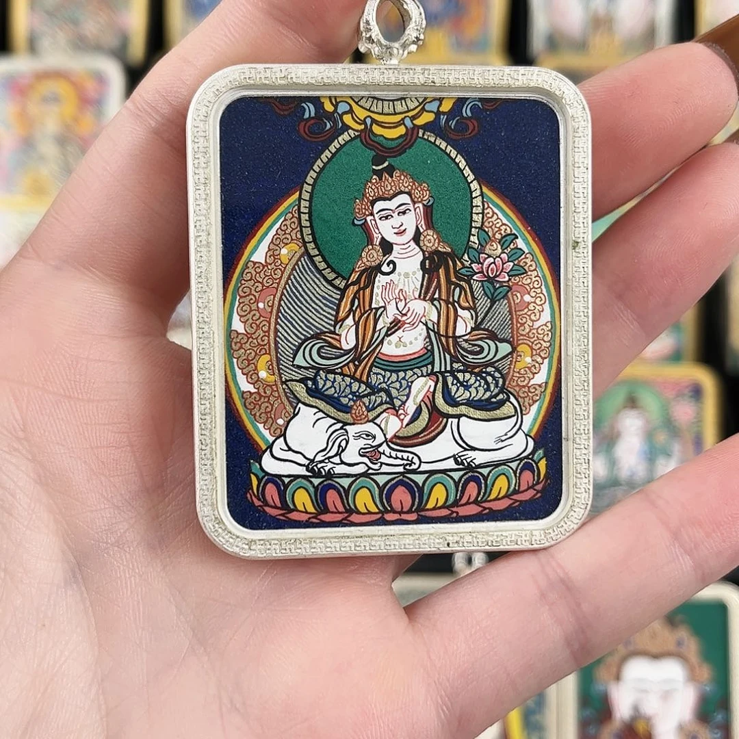 吊坠普贤 纯手绘放漏