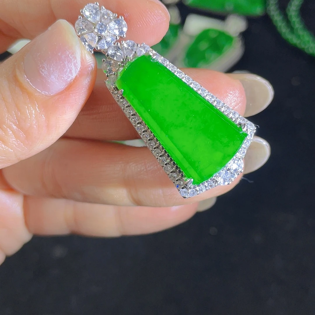 翡翠吊坠(不含链)银S925镶嵌