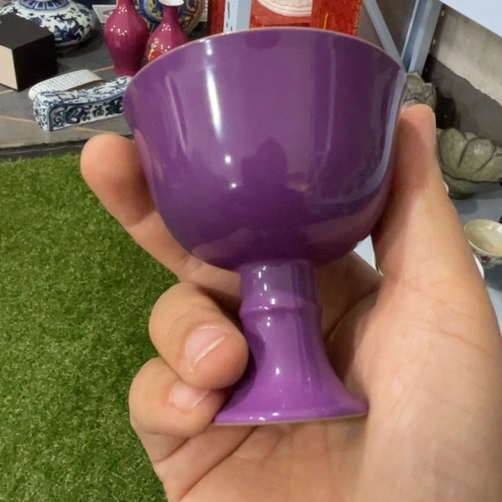 陶土百****长高足杯一个