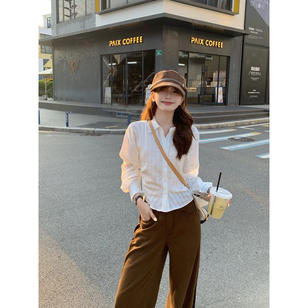 切糕自制【夏晚山茶】小个子秋季纯欲慵懒流光风通勤气质长袖衬衫