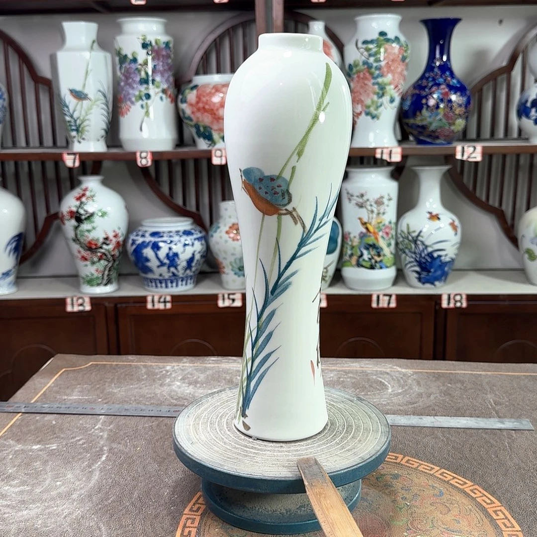 摆件陶景德镇陶瓷美竹